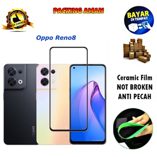 ฟิล์มกระจกนิรภัยเซรามิก ป้องกันรอยขีดข่วน แบบเต็มจอ สําหรับ Oppo Reno 8 5G