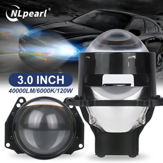 Nlpearl เลนส์โปรเจคเตอร์ Bi-LED 3.0 นิ้ว Hella 120W LED H4 H7 9006 9005 40000LM 6000K สําหรับรถยนต์ 2 ชิ้น