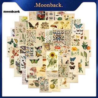 &lt;moonback&gt; สติกเกอร์ ลายผีเสื้อ ดอกไม้ ความหนืดสูง สําหรับติดตกแต่งสมุดภาพ อัลบั้ม ของขวัญ เครื่องเขียน 50 ชิ้น