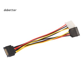 &lt;Dobetter&gt; สายเคเบิลพาวเวอร์ SATA ตัวผู้ เป็น 4Pin IDE Molex ตัวเมีย 15Pin SATA ตัวเมีย 15Pin