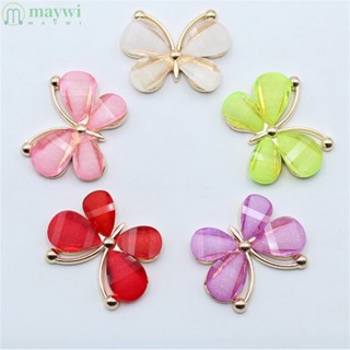 Maywi 10 ชิ้น กระจกสี ผีเสื้อ ที่มีสีสัน เครื่องประดับโลหะผสม อุปกรณ์