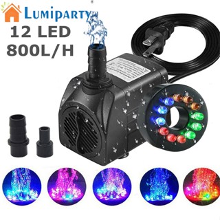 Lumiparty เครื่องปั๊มน้ําใต้น้ํา พร้อมไฟ Led 12 ดวง 15w ลดเสียงรบกวน สําหรับสระว่ายน้ํา บ่อน้ําพุ