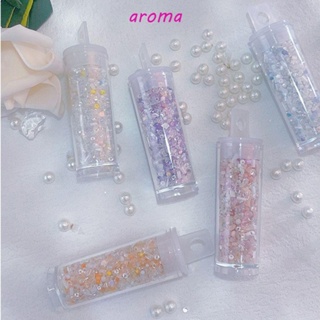 Aroma ลูกปัดคริสตัล พลอยเทียม 3D หลากสี สําหรับตกแต่งเล็บ