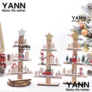 Yann1 จี้ไม้ รูปซานตาคลอส สโนว์แมน กวาง สําหรับตกแต่งต้นคริสต์มาส