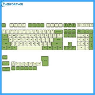 Ev ชุดปุ่มกดคีย์บอร์ดภาษาอังกฤษ 125 คีย์ PBT DYE-SUB XDA Profile Matcha สีเขียวมัทฉะ