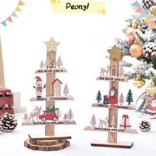 Pdony จี้ไม้ รูปซานตาคลอส สโนว์แมน กวาง สําหรับตกแต่งบ้าน ต้นคริสต์มาส