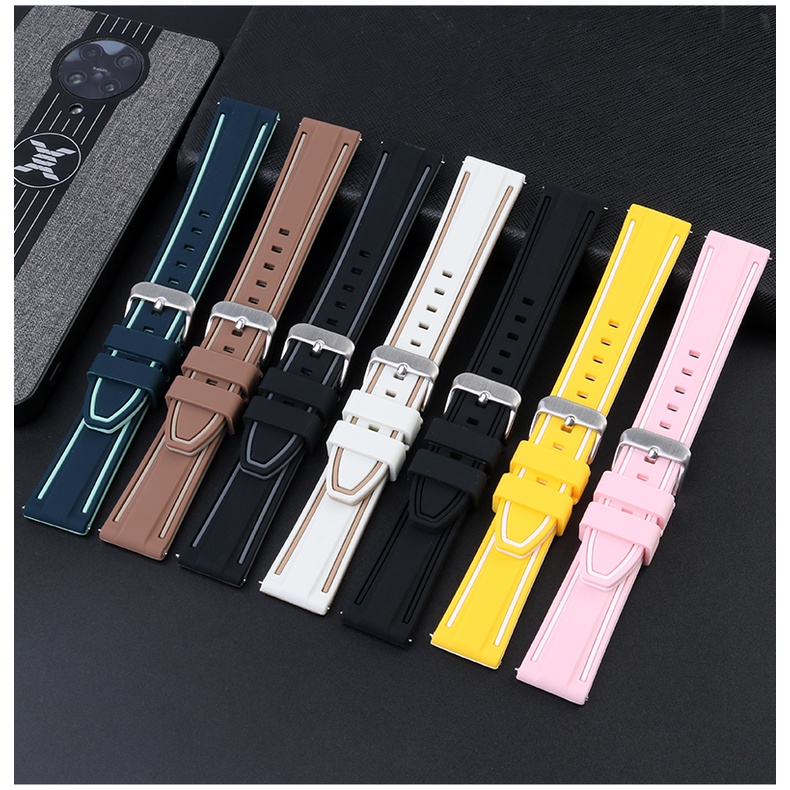 สายนาฬิกาข้อมือซิลิโคน ปลดเร็ว สองสี สําหรับ OME Co-branded Moonwatch Planet Series 20 มม.