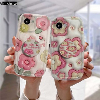 เคสโทรศัพท์มือถือ กันกระแทก ลายดอกเบญจมาศ พร้อมขาตั้ง สําหรับ Realme C21Y C30 C30S C31 C33 C35 C11 2021 C15 C21 C25 C20 C3 C12 C2 C25S 10 5S 5 5i 9i C17 7i C1 C25Y C2 C3i 6i C20A  Narzo 20 10 10A 20A 30A 50i 50A Prime A7 A5S A15 Stand Holder