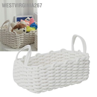  Westvirginia267 ตะกร้าเก็บเชือกฝ้ายมือถักสไตล์นอร์ดิกเดสก์ท็อปออแกไนเซอร์สำหรับชุดชั้นในของว่างที่สำคัญ