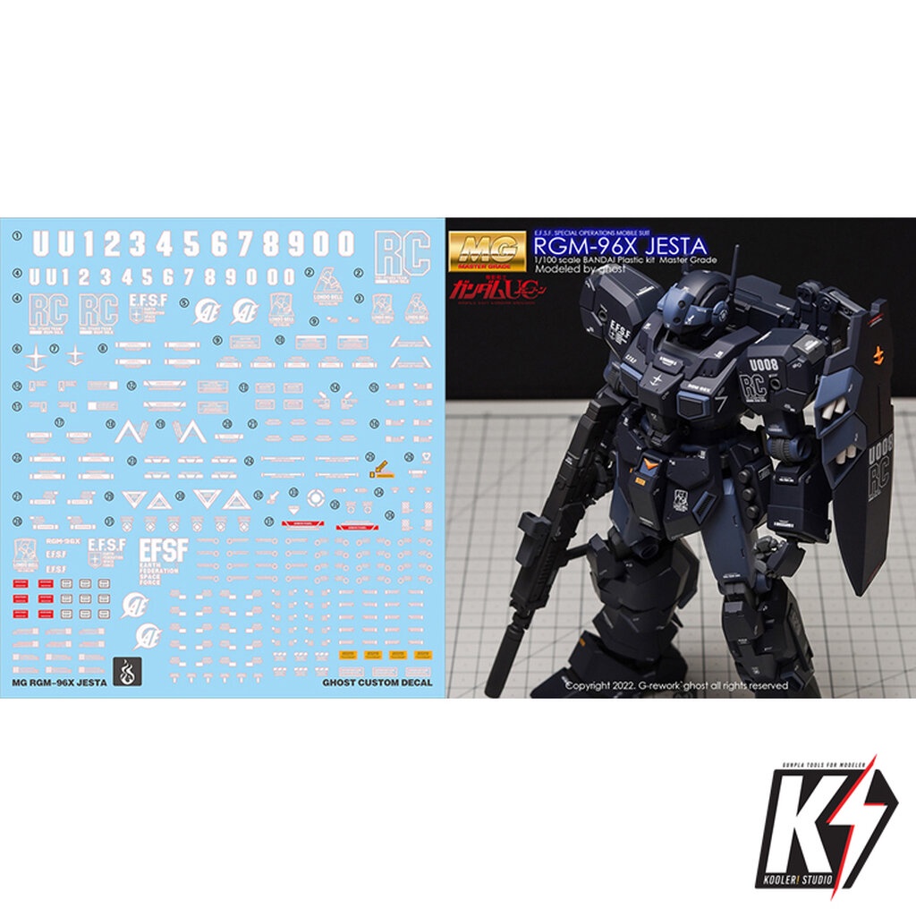Waterdecal CG MG RGM-96X Jesta #ดีคอลน้ำสำหรับติดกันพลา กันดั้ม Gundam พลาสติกโมเดลต่างๆ