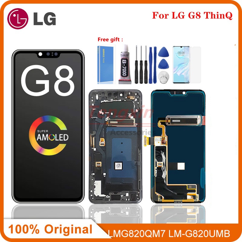 6.1 "AMOLED สําหรับ LG G8 ThinQ G820 G820N G820UM จอแสดงผล LCD กรอบหน้าจอสัมผัส Digitizer สําหรับ LG