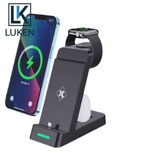 Luken 3 in 1 แท่นชาร์จไร้สาย สําหรับ iP 14 13Pro App Watch 8 7 6 5 3 Samsung Galaxy Watch Chargers 4 3 2 S22 S21