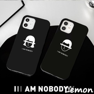 [Lemon] เคสโทรศัพท์มือถือ ลายกราฟฟิตี้ สีดําวาว เรียบง่าย สําหรับ iPhone 7 8 7plus 8plus 11 12 X XS XR XSMAX 11pro 12promax 11promax 12promax 13 13pro 13promax