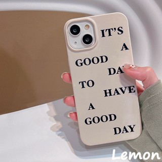 [Lemon] เคสโทรศัพท์มือถือแบบนิ่ม ลายข้อความ สีกากี เรียบง่าย สําหรับ Iphone 14pro 14promax 13 13pro 13promax 11 12 12pro 12promax XR XSMAX 7P 8P MINI