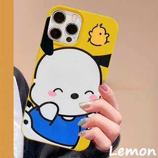 Lemon - เคสโทรศัพท์มือถือนิ่ม ลายการ์ตูนสุนัข สีเหลืองวาว สไตล์เกาหลี ญี่ปุ่น สําหรับ Iphone 14pro 14promax 13 13pro 13promax 11 12 12pro 12promax XR XSMAX 7P 8P