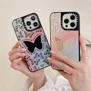 Casetifg เคสโทรศัพท์ซิลิโคน TPU แบบแข็ง กันกระแทก ลายผีเสื้อ ไล่โทนสี พร้อมกล่อง สําหรับ iPhone 14Plus 14 11 12 13 Pro Max