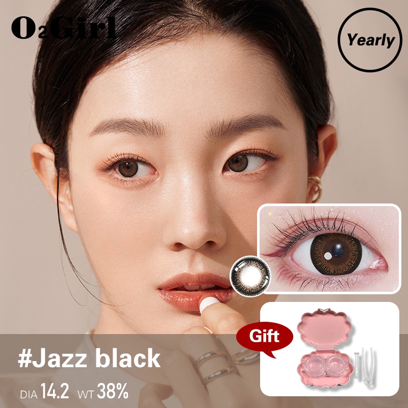 O2Girl คอนแทคเลนส์ Mini 2 ชิ้น 14.2 สีน้ำตาล มม. บิ๊กอายแว่นตาสายตาสั้นแต่งหน้าผลิตภัณฑ์ความงามเลนส์(0-8.00)
 Jazz