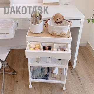  DAKOTASK รถเข็นกลิ้งความจุขนาดใหญ่เป็นมิตรกับสิ่งแวดล้อม PP MDF โครงสร้างแข็งแรงทนทานประหยัดพื้นที่รถเข็นยูทิลิตี้สำหรับหอพักร้านเสริมสวย