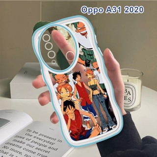 เคส OPPO A15 A15S A31 A33 A53 A93 2020 A92 A52 F17 Pro Reno 4F เคสโทรศัพท์มือถือแบบนิ่ม กันกระแทก กันรอยกล้อง ลายการ์ตูนลูฟี่ วันพีซ