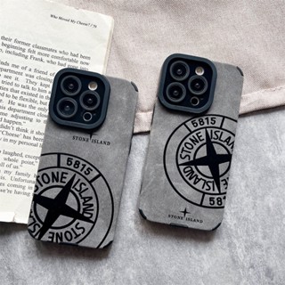 STONE ISLAND เคสโทรศัพท์มือถือ ป้องกันกล้อง กันเหงื่อ แบบเรียบง่าย สําหรับ iPhone 14 11 12 13 Pro Max