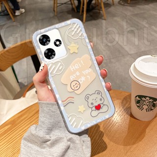 เคสโทรศัพท์Infinix Hot 30 30i 30 Play 2023 ซิลิโคนนิ่ม แบบใส ลายหมีแฮปปี้น่ารัก สําหรับ เคสInfinix Hot30i Hot30