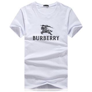 [Official]Burberry Trendy Men Women Summer T-shirt Youth Print Mens Half Sleeve Shirt Large Elastic Cotton Indian Head
