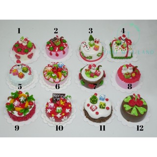 เค้กคริสมาสต์จิ๋ว  เค้กจิ๋ว 2 ซม.  christmas cake เค้กคริสมาสต์ คริสต์มาส  Christmas เค้ก เค้กจิ๋ว ของจิ๋ว ของตกแต่ง