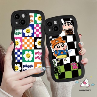 เคสโทรศัพท์มือถือ แบบนิ่ม ลายการ์ตูนชินจังหน้ายิ้ม สําหรับ IPhone 14 13pro 12 11promax