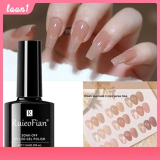 กาวติดเล็บ Ruieo Fian Ice Through Nude Color White Dream Naked Nail Salon For Nail Polish Set Nude Nail Polish Ice Through Nail Polish Cod