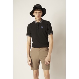 ESP เสื้อโปโลลายเฟรนช์ชี่ ผู้ชาย สีดำ | Frenchie Polo Shirt | 3742