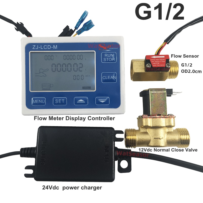 ZJ-LCD-M Quantitative Control Flow Sensor Meter Lcd Display Water Flow Meter G1/2 Turbine Hlal Senso