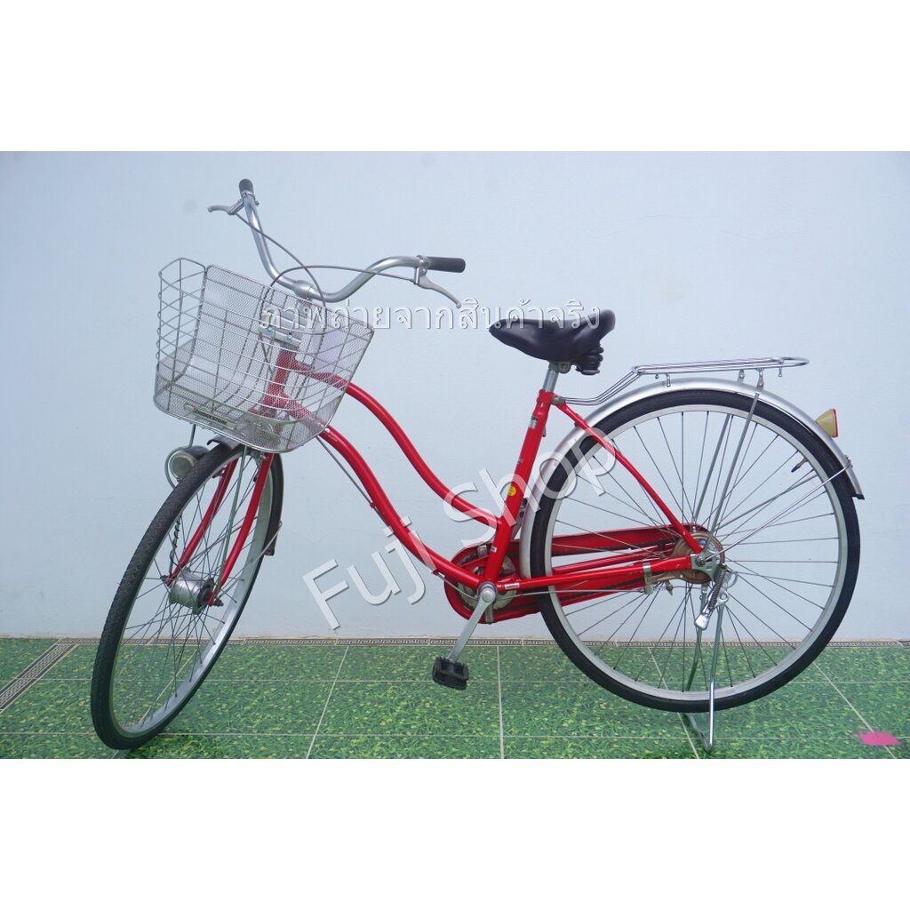 จักรยานแม่บ้านญี่ปุ่น - ล้อ 27 นิ้ว - ไม่มีเกียร์ - สีแดง [จักรยานมือสอง]