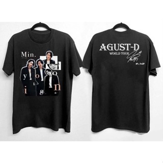 เสื้อยืดแขนสั้นลําลอง คอกลม ผ้าฝ้าย พิมพ์ลาย KPOP Bangtan Boys Suga New AGUST D DAY สําหรับผู้ชาย และผู้หญิง