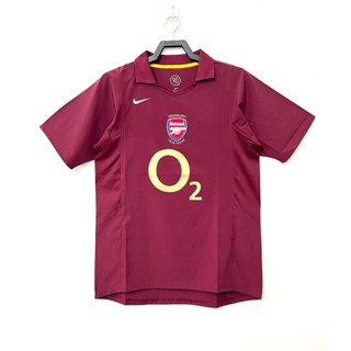 เสื้อกีฬาแขนสั้น ลายทีมชาติฟุตบอล Arsenal 05-06 AAA แห้งเร็ว สไตล์เรโทร สําหรับผู้ชาย ไซซ์ S-XXL