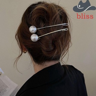 Bliss กิ๊บติดผมหางม้า รูปกบ ประดับมุก สไตล์วินเทจ เรียบง่าย สีแคนดี้ เครื่องประดับ สําหรับผู้หญิง