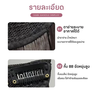 แผ่นเสริมผมหนา แฮร์พีชเสริมหนา เพิ่มวอลลุ่ม ยาว20/30/40cm ไหมทนความร้อน หนีบ/ดัดได้