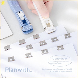 [LBE] Planwith Push Paper Clip Pusher Set Smile Design Reusable Mini Binder For File Index Work Office Binding Tools School