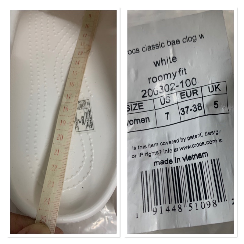croc แท้ BAE Clog in bone รองเท้าไปทะเลผู้หญิง สไตล์คลาสสิก สําหรับผู้หญิง#206302