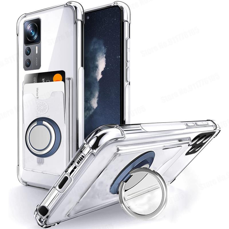 เคสโทรศัพท์มือถือแบบนิ่ม ใส พร้อมช่องใส่บัตร และแหวนแม่เหล็ก สําหรับ Xiaomi 12T Pro 12 Lite 12X 12S 11T Pro Poco C40 X3 GT M3 Pro X3 NFC