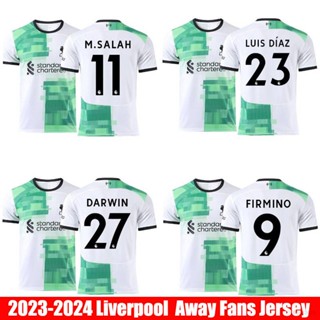 เสื้อยืดกีฬาแขนสั้น ลายทีมฟุตบอล Liverpool LFC Diaz Darwin Firmino Salah 23 24 พลัสไซซ์