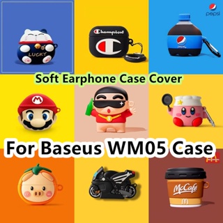 【Case Home】เคสหูฟัง แบบนิ่ม ลายฉลาม และหอยทาก สําหรับ Baseus WM05 WM05