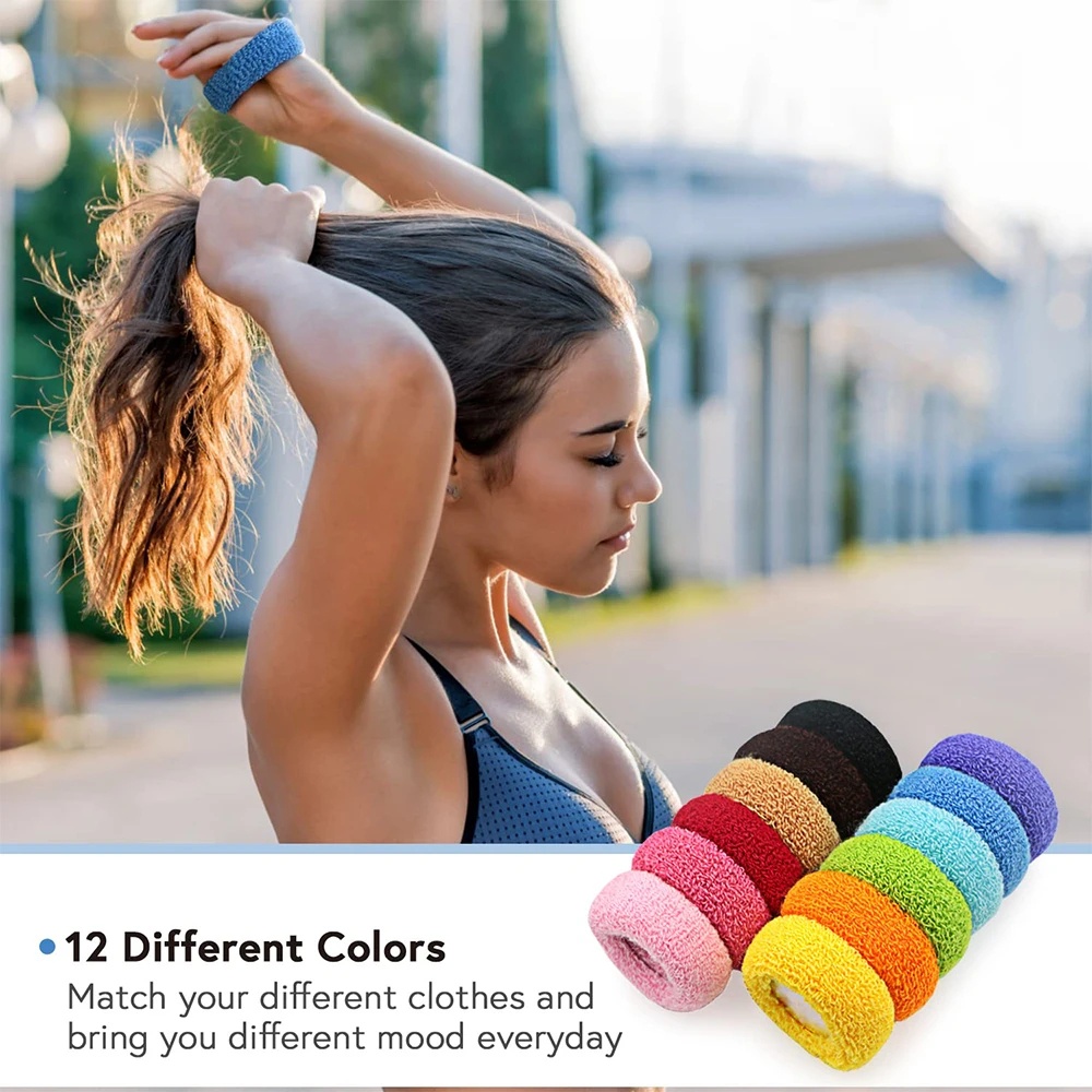 12 ชิ้น ยางยืด ยางรัด เด็กผู้หญิง แฟชั่น ผ้าขนหนู ยางรัดผม ไนล่อน ที่มีสีสัน หัวเชือก เครื่องประดับผม สําหรับผู้หญิง ที่คาดผม