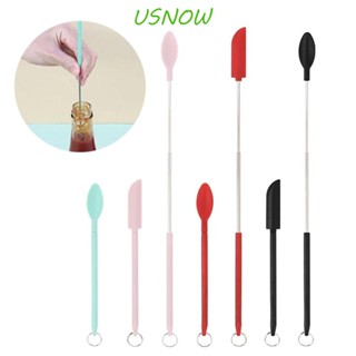 Usnow retractable silicone spatula, long and soft cosmetic oil brush, facial mask , retractable , digging spoon, kitchen accessories, cosmetic