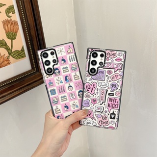 ใหม่ เคสโทรศัพท์มือถือ ซิลิโคนนิ่ม ใส กันกระแทก ลายกราฟฟิตี้ แฟชั่น สําหรับ Samsung Galaxy S23 S22 Ultra S21 plus S20 plus Ultra