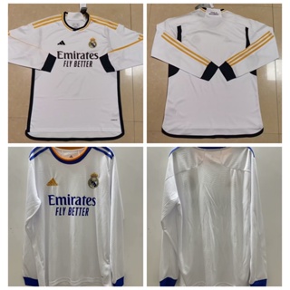 Fans 2122/2324 ใหม่ เสื้อกีฬาแขนยาว ลายฟุตบอล Real Madrid คุณภาพสูง สําหรับผู้ชาย