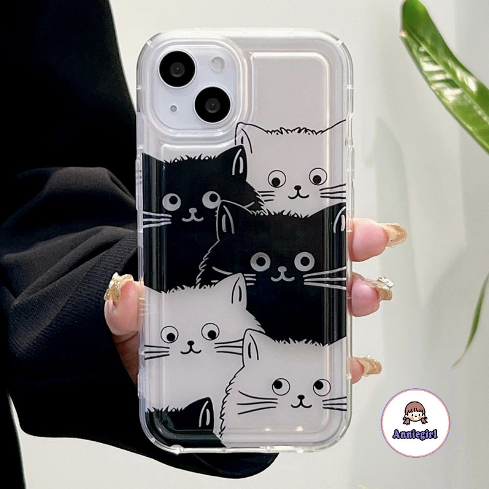 เคสโทรศัพท์มือถือ TPU แบบนิ่ม ลายการ์ตูนแมว กันกระแทก สําหรับ IPhone 15 Pro Max 11 14Pro Max 12 13 Promax XS XR 6 7 8 Plus