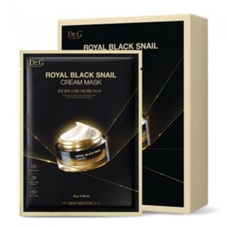 Dr.g Royal แผ่นมาส์กหน้า ครีมหอยทาก สีดํา 10 แผ่น