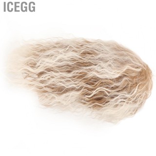 Icegg Men Cyberpunk Wig  High Temperature Silk High Density Adjustable Heat Resistant Men Long Curly Hair Wig  for Halloween