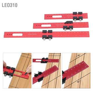 Leo310 สีแดงงานไม้ตำแหน่งการวัด Scribing ไม้บรรทัดพร้อม Stopper Carpenter Marking Ruler 16 20 30 ซม.