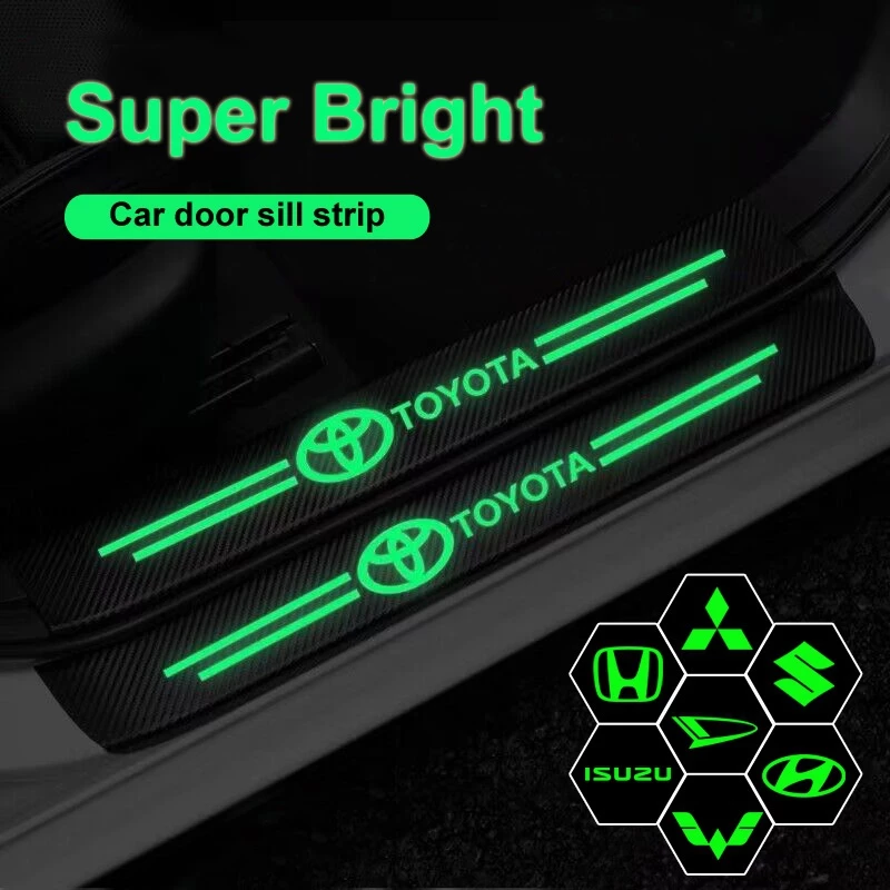 แถบสติกเกอร์ เรืองแสง กันน้ํา กันรอยขีดข่วน สําหรับติดขอบประตูรถยนต์ Toyota Suzuki Ho
